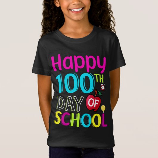 Happy-100-de-dag-van-school T-shirt (Voorkant)