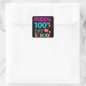 Happy-100-de-dag-van-school Vierkante Sticker (Tas)