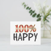 Happy 100 procent briefkaart (Staand voorkant)