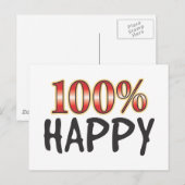 Happy 100 procent briefkaart (Voorkant / Achterkant)