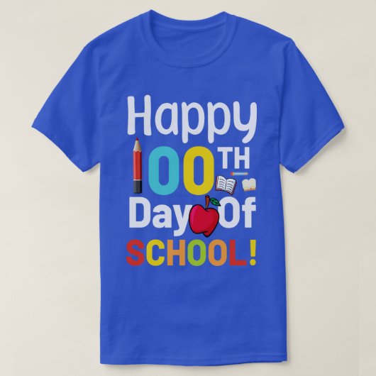 HAPPY 100 TH DAG VAN SCHOOL 2 T-SHIRT (Design voorkant)