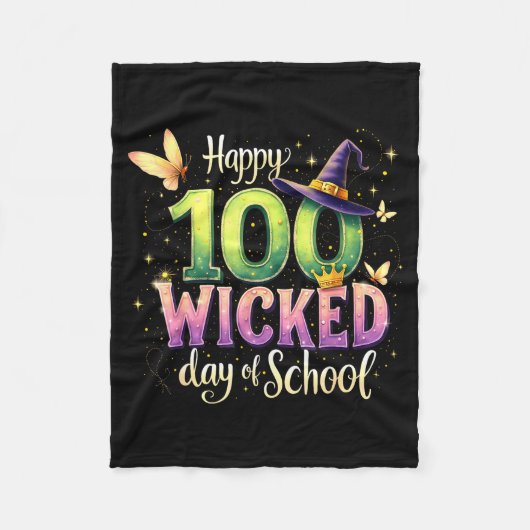 Happy 100 Wicked Days Of School 100 Days Of School Fleece Deken (Voorkant)