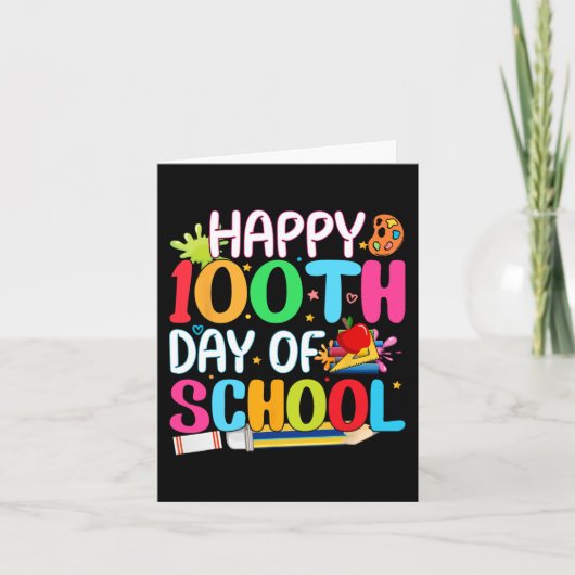 Happy 100e dag leerkrachten Kinder kind Happ Kaart (Voorkant)