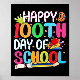 Happy 100e dag leerkrachten Kinder kind Happ Poster