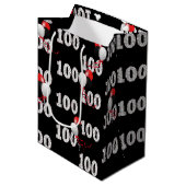 Happy 100th Birthday-ballonnen Medium Cadeauzakje (Voorkant Gekanteld)