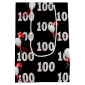 Happy 100th Birthday-ballonnen Medium Cadeauzakje (Achterkant)