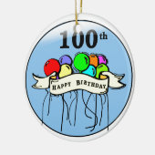 Happy 100th Birthday ballons Keramisch Ornament (Links)