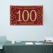 Happy 100th Birthday Banner Burgundy Red Gold (Beurs)