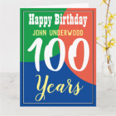 Happy 100th Birthday Card Kaart (Gele Bloem)