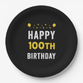 Happy 100th Birthday Centenary Celebration Party Papieren Bordje (Voorkant)