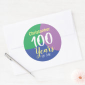 Happy 100th Birthday Classic Round Sticker (Envelop)