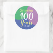 Happy 100th Birthday Classic Round Sticker (Tas)