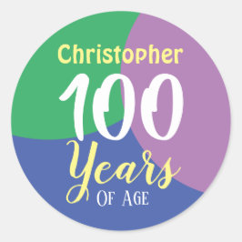 Happy 100th Birthday Classic Round Sticker