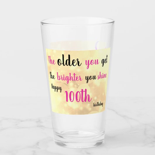 Happy 100th Birthday gepersonaliseerde naam toevoe Glas (Voorkant)
