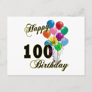 Happy 100th Birthday Gifts and Birthday Apparel Briefkaart