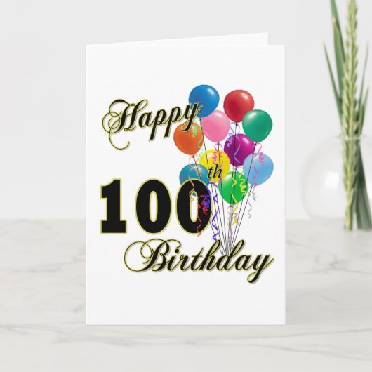 Happy 100th Birthday Gifts and Birthday Apparel Kaart (Voorkant)