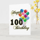 Happy 100th Birthday Gifts and Birthday Apparel Kaart (Gele Bloem)