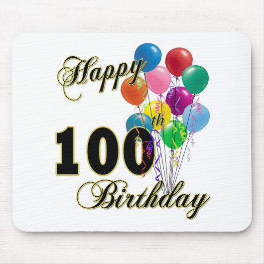 Happy 100th Birthday Gifts and Birthday Apparel Muismat (Voorkant)
