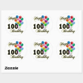Happy 100th Birthday Gifts and Birthday Apparel Ronde Sticker (Vel)