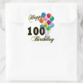 Happy 100th Birthday Gifts and Birthday Apparel Ronde Sticker (Tas)