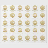 Happy 100th Birthday Gold Glitter en White Cadeaupapier (Vlak)