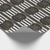 Happy 100th Birthday Gold Glitter Wrapping Paper Cadeaupapier (Hoek)