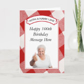 Happy 100th Birthday Greeting Card - Customizable Kaart (Voorkant)