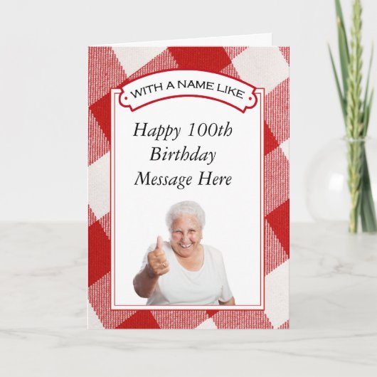 Happy 100th Birthday Greeting Card - Customizable Kaart (Voorkant)