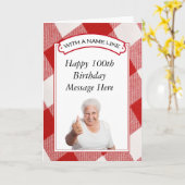 Happy 100th Birthday Greeting Card - Customizable Kaart (Gele Bloem)