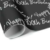 Happy 100th Birthday in zwart Cadeaupapier (Rol Hoek)