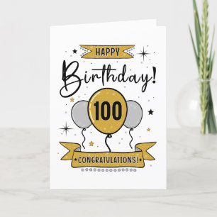 Happy 100th Birthday Kaart in goud