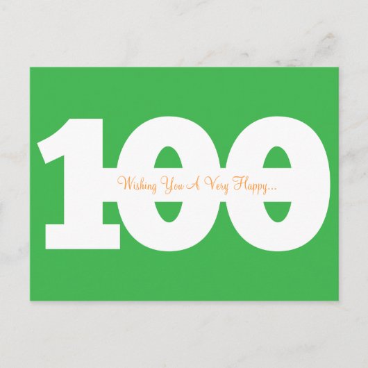 Happy 100th Birthday Milestone Briefkaarten - Groe (Voorkant)