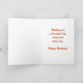 Happy 100th Birthday, naam, Oranje vlinder Kaart (Binnen)