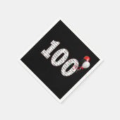 Happy 100th Birthday op Black Napkins Servet (Hoek)