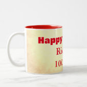 Happy 100th Birthday op maat Tweekleurige Koffiemok (Links)