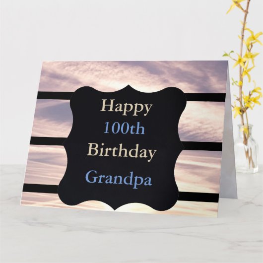 Happy 100th Birthday opa Kaart (Gele Bloem)