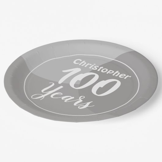 Happy 100th Birthday Paper-Bord Papieren Bordje (Gekanteld)