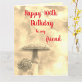 Happy 100th Birthday vriend Kaart (Gele Bloem)