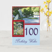 Happy 100th Birthday Wenskaart Kaart (Gele Bloem)