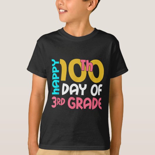 Happy 100th Day Of 3rd Grade 100 Days Of School Fo T-shirt (Voorkant)