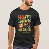 Happy 100th Day Of 4th Grade Funny 100 Days School T-shirt (Voorkant)