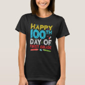 Happy 100th Day Of First Grade 1st Grade School T-shirt (Voorkant)