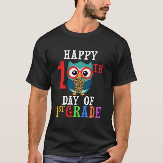 Happy 100Th Day Of First Grade Owl Teacher And Stu T-shirt (Voorkant)
