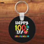 Happy 100th Day Of Kindergarten Funny Teachers Stu Sleutelhanger (Voorkant)