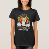 Happy 100th Day Of Kindergarten Llama Lover Rainbo T-shirt (Voorkant)