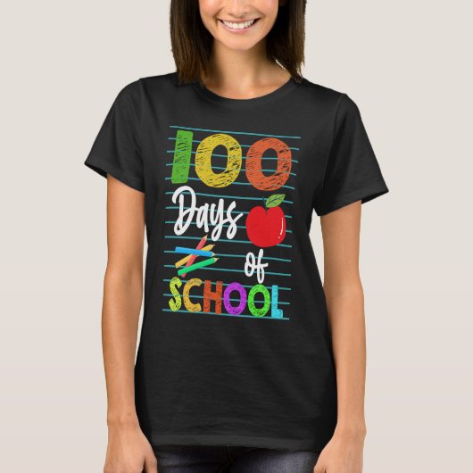 Happy 100th Day of Kindergarten School Teacher Stu T-shirt (Voorkant)