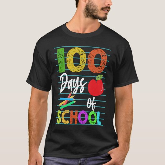 Happy 100th Day of Kindergarten School Teacher Stu T-shirt (Voorkant)