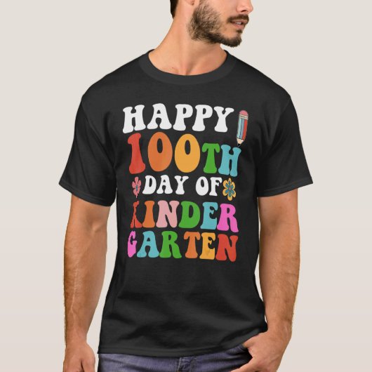 Happy 100th Day of Kindergarten Student or Teacher T-shirt (Voorkant)
