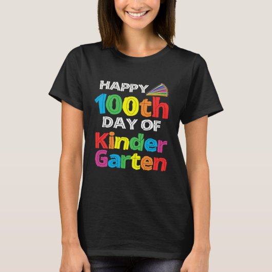 Happy 100th Day of Kindergarten Student retro shir T-shirt (Voorkant)