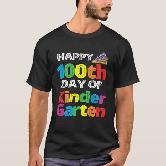 Happy 100th Day of Kindergarten Student retro shir T-shirt (Voorkant)